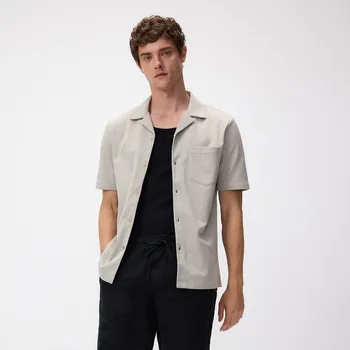 Pánská košile Reserved - Košile regular fit s bavlnou - světle šedá - 745EC-09X - 745EC-09X-M