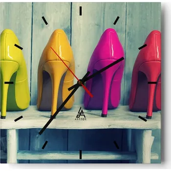 Hodiny Nástěnné hodiny do kuchyně 30x30 Moderní Stylové hodiny na skle Loft Tiché