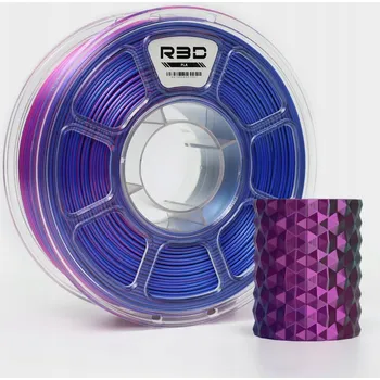 3D tisk R3D PLA Magic SILK 1.75mm 250g Tri-Color Růžová Červená Zelená Modrá Vícebarevný Filament
