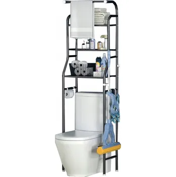 Koupelnový nábytek POLICE NAD WC STOJAN DO KOUPELNY SKŘÍŇKA KOUPELNOVÁ ČERNÁ