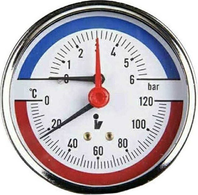Termomanometr 5406Z, 80 mm 1/2" AXIÁLNÍ 0-6bar