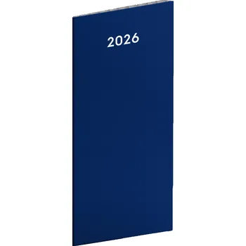 Kancelářské potřeby NOTIQUE Vreckový diár Modrý 2026, plánovací mesačný, 8 x 18 cm