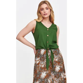 Top Secret dámská halenka bez rukávů tmavě zelená Velikost: 40