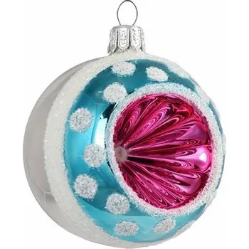 Skleněná baňka s růžovým reflektorem