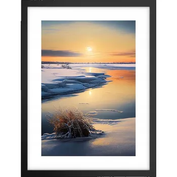 Obraz Obraz plakát v černém rámu do obýváku 30x40 zima foto plakáty na zeď