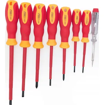 Šroubovák SADA IZOLOVANÝCH ŠROUBOVÁKŮ PRO ELEKTRIKÁŘE 8 DÍLŮ MEISTERCRAFT + ZKOUŠEČKA