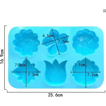 Mýdlo Silikonová forma na mýdlo - 6x Symbol květ