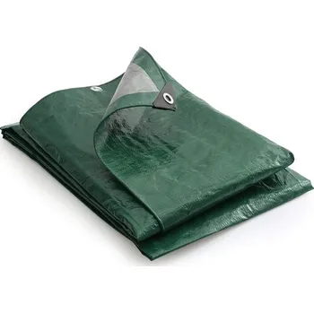 Krycí plachta HUKA Plachta zakrývací s oky EXTRA PROFI, zeleno - stříbrná Rozměr: 2x2