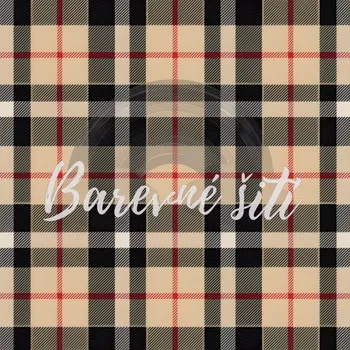 Úplet, Béžové káro (E) (Top kvalitní úplet Bella digitisk)