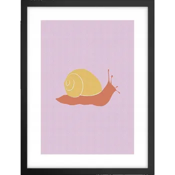 Obraz Obraz plakát v černém rámu do obýváku 30x40 hlemýžď foto plakáty na zeď