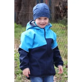 Chlapecká bunda Fantom Softshellová bunda S ÚPLETEM a podlepenými švy - modro tyrkysová KONFEKČNÍ VELIKOST: 86