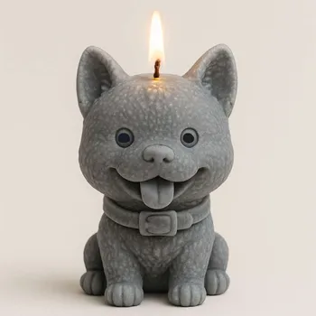 Svíčka Vonná svíčka Pejsek | 22 g | Svíčkománie3D | Barva: Šedá