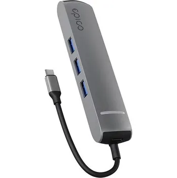 USB hub EPICO 6in1 Slim Hub 8K with USB-C connector - vesmírně šedá
