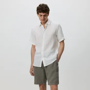 Reserved - Lněné šortky jogger - pudrově zelená - 164EG-97X - 164EG-97X-XL