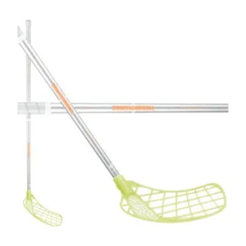 Florbalová hůl Zone floorball HYPER AIR SUPERLIGHT 28 glitter coral/yellow Florbalová hůl třpytivá korálová, Pravá (pravá ruka dole), 96cm (=106cm)