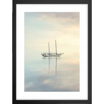 Obraz Obraz plakát v černém rámu do obýváku 30x40 plachetnice plakáty na zeď