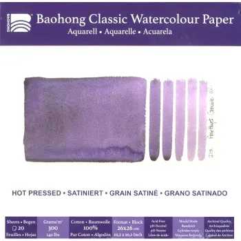 Blok Akvarelový blok Baohong Classic 26x26cm hot pressed 300g (Akvarelový blok Baohong Classic 26x26cm hot pressed 300g)