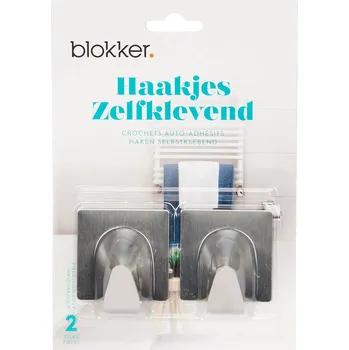 Domácí teploměr blokker Velký hranatý hák – nerezová ocel – 2 kusy 0121571 Nové zboží