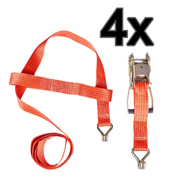 Upínací popruh Upínací kurt okolo kola 5t 3m - bez obšití - sada 4 ks