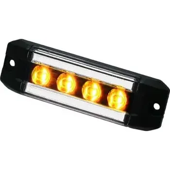 Příslušenství osvětlení automobilu LED obrysové světlo přední se stroboskopem Proplast PRO-MICRO-RAIL 4 bílé / oranžové