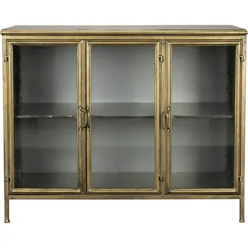 Knihovna Kovová vitrína ve zlaté barvě 100x80x38,5 cm Gertlush – Dutchbone ID_1741240