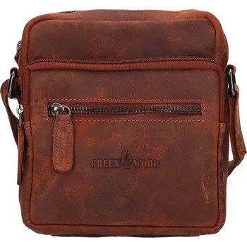 Pánská aktovka Pánská kožená taška přes rameno Greenwood Otakar - hnědá