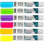 Fixy na textil PEBEO Light Fabric 7A Brush 1 mm, 6 ks Fluorescent