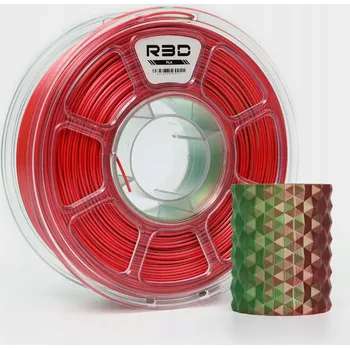 Filament R3D PLA Magic SILK 1,75 mm 1 kg DUAL Color Červená Zelená, multi, vícebarevný