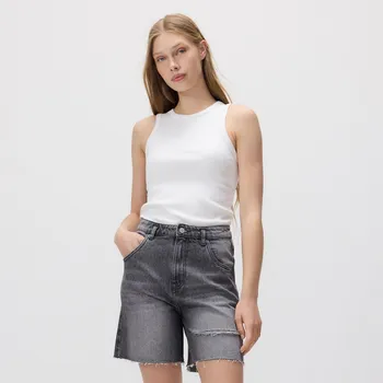 Dámské kraťasy Reserved - Džínové šortky s odřením - šedá - 9310H-90J - 9310H-90J-40