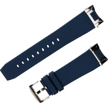 Řemínek na hodinky Modrý silikonový řemínek Aviator pro MIG-35 M.2.19.0.133.6 - stříbrná spona + 5 let záruka a dárek ZDARMA