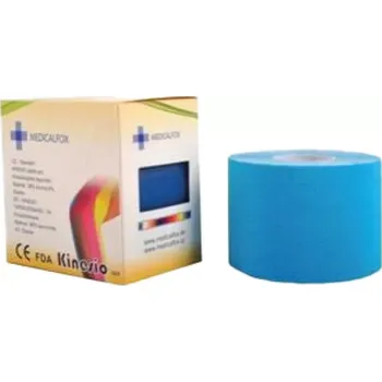 Tejpovací páska FOX MUSCLE TAPE Kinezio páska 5cm x 5m - modrá (4+1 zdarma)