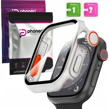 Pouzdro na mobilní telefon 2v1 POUZDRO PHONEO pro Apple Watch 7 8 45mm + SKLO + Stříbrné ubrousky
