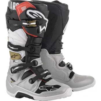 Moto obuv ALPINESTARS boty TECH 7 black/silver/white/gold - 52/16