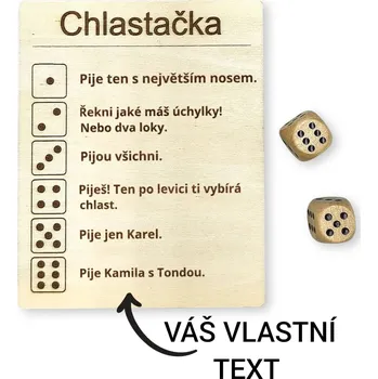Žertovný předmět GRAVENO Chlastačka - kostková hra na míru