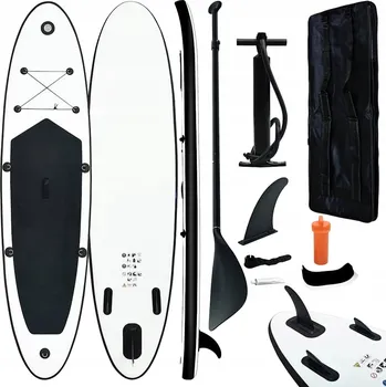 Paddleboard VidaXL Nafukovací paddleboard SUP s příslušenstvím, černo-bílý