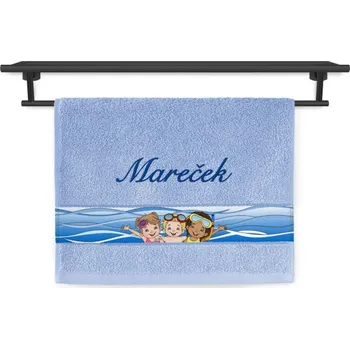 Dětský ručník se jménem NA PŘÁNÍ 30x50 Hurá do vody světle modrá