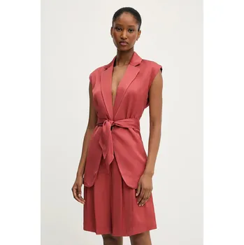 Dámská vesta Vesta Karl Lagerfeld červená barva, jednořadá, A3W14043 23X, vel. 40