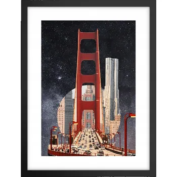 Obraz Obraz plakát v černém rámu do obýváku 30x40 mosty foto plakáty na zeď