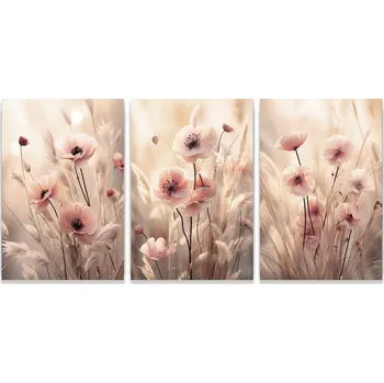 Obraz Plakáty na zeď Květiny Boho Sada 3 Obrazů Ložnice Bez Rámu 70x50