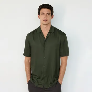 Pánská košile Reserved - Viskózová košile regular fit - zelená - 7466Z-87X - 7466Z-87X-XL