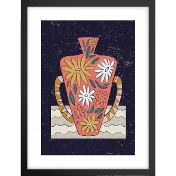 Obraz Obraz plakát v černém rámu do obýváku 30x40 váza foto plakáty na zeď