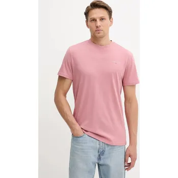 Pánské tričko Bavlněné tričko Tommy Jeans pánské, oranžová barva, s potiskem, DM0DM21780 39X, vel. XXL