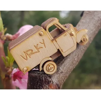 autíčko VRKY - sběratelské modely Stavebnice nákladní tříkolky 1:64 (nápis na přání)