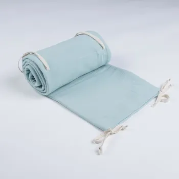 Příslušenství pro dětskou postel a kolébku Tulimese Mantinel do postýlky mentolový mušelínový UMÍSTĚNÍ MANTINELU: MANTINEL ZAKRÝVAJÍCÍ ČELA A JEDNU DLOUHOU STRANU POSTÝLKY, VOLBA ROZMĚRU POSTÝLKY: MANTINEL PRO ATYPICKOU POSTÝLKU