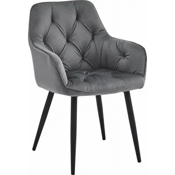 Jídelní židle TRENDIE Sametová židle LYON tmavě šedá