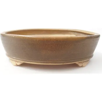 Květináč Keramická bonsai miska 21,5 x 21,5 x 6 cm hnědá