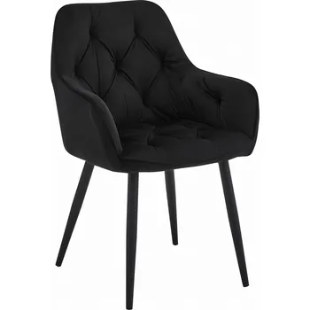 TRENDIE Sametová židle LYON černá