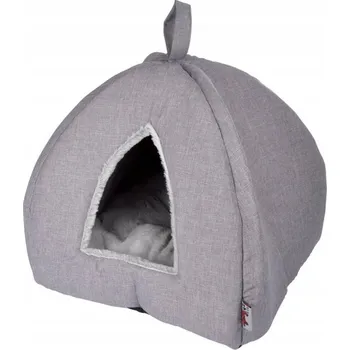 Pelíšek pro kočku Domeček pro kočky Love Story šedý čtvercový 35 cm x 35 cm x 38 cm