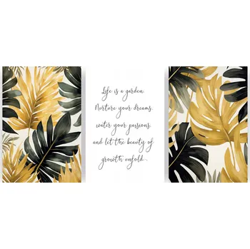 Obraz Plakáty na Zeď Listy Monstera Sada 3 Obrazů Ložnice Bez Rámu 70x50