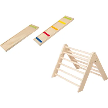 Dětské zboží Playtive Dřevěná prolézačka s dřevěným žebříkem a skluzavkou 2 v 1
